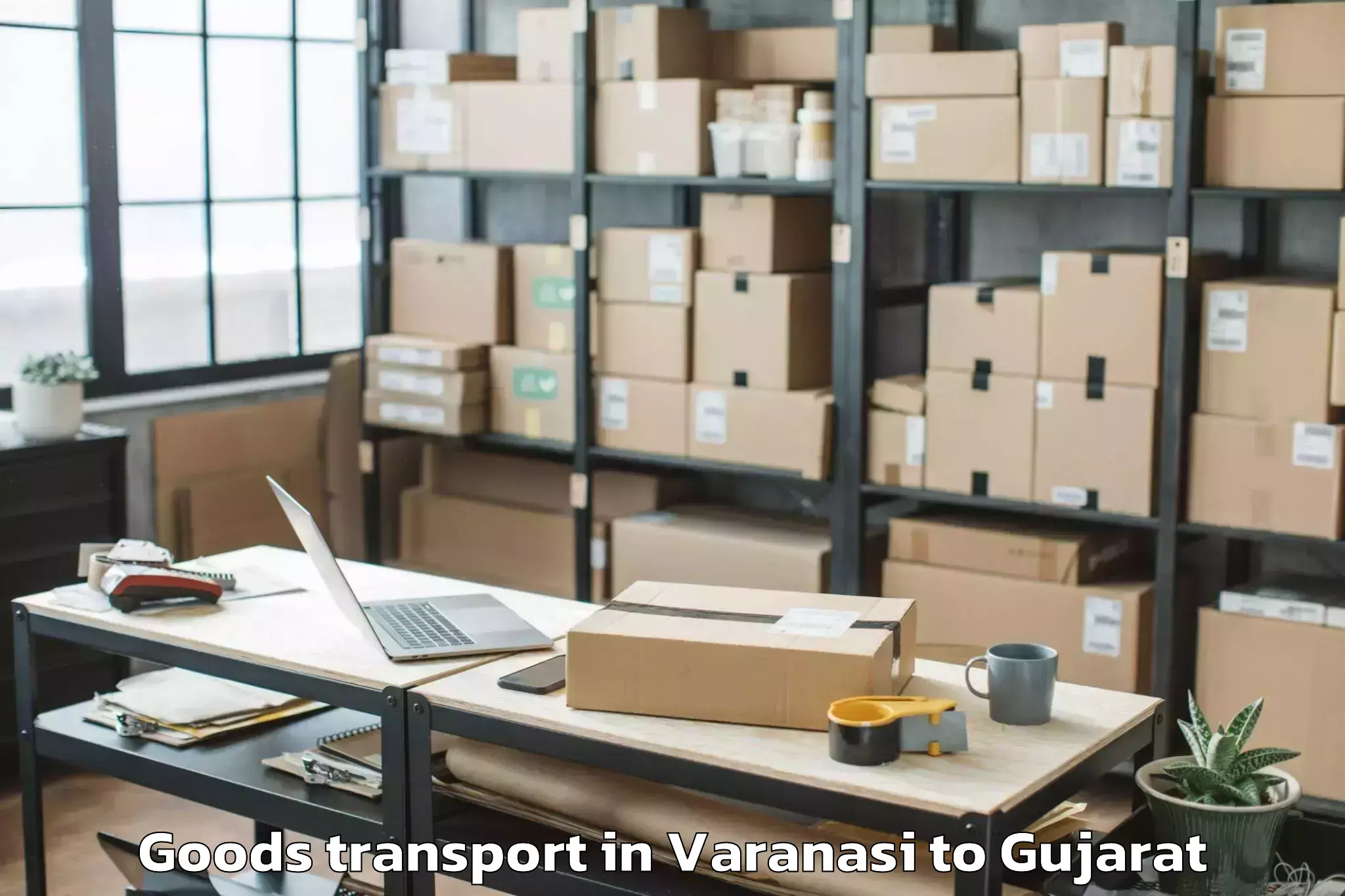 Book Varanasi to Khambhaliya Goods Transport Online